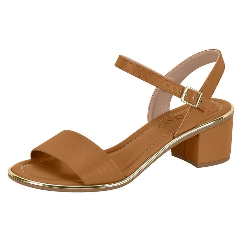 Sandália Feminina Salto Bloco Camel Beira Rio 8379.203 Marrom 2