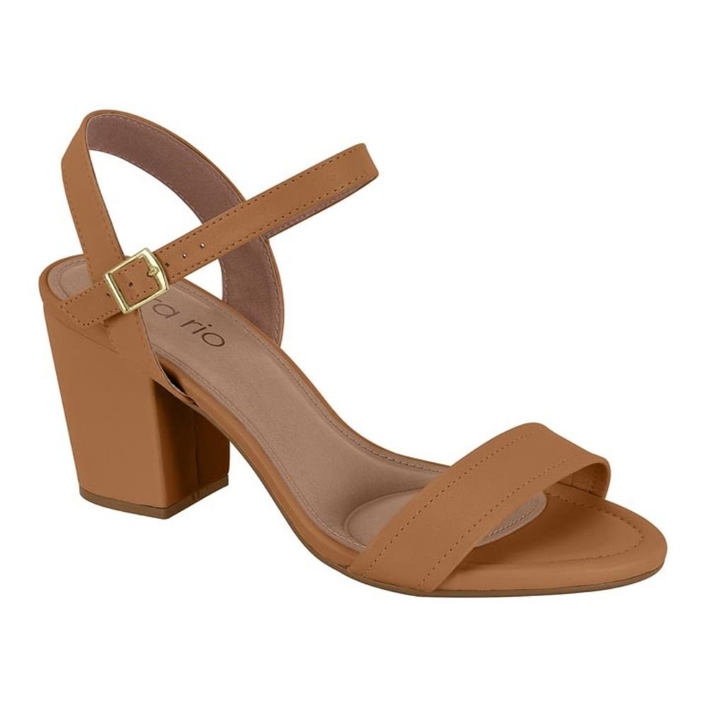 Sandália Feminina Salto Bloco Camel Beira Rio 8280.685