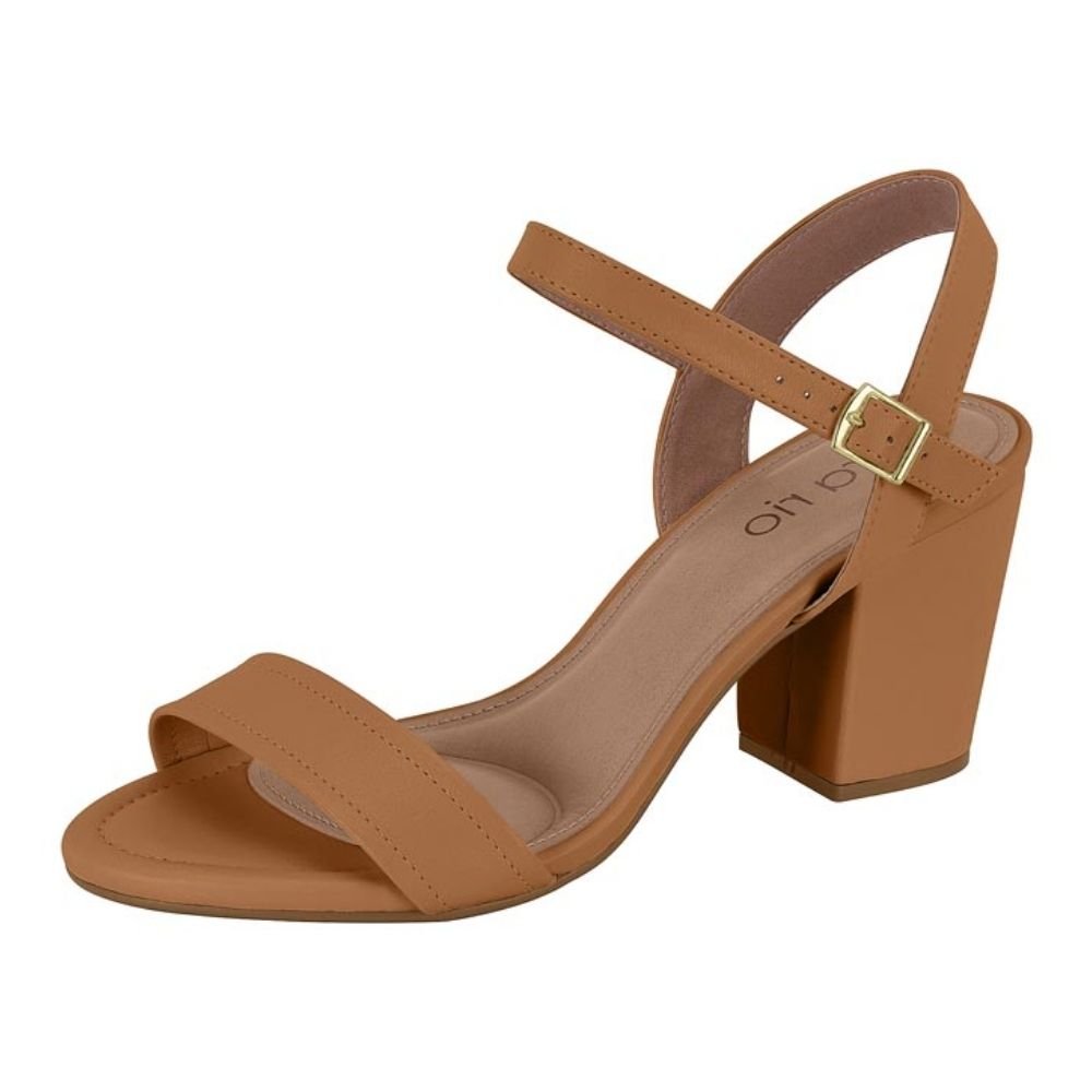 Sandália Feminina Salto Bloco Camel Beira Rio 8280.685 Marrom 2