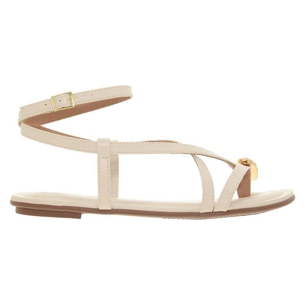 Sandália Rasteira Feminina Branco Off Beira Rio 8367.875 Branco 2