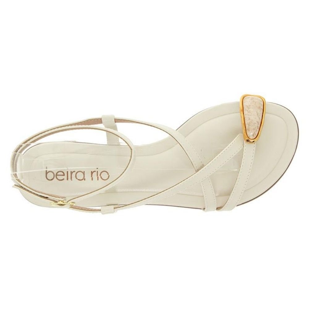 Sandália Rasteira Feminina Branco Off Beira Rio 8367.875 Branco 3