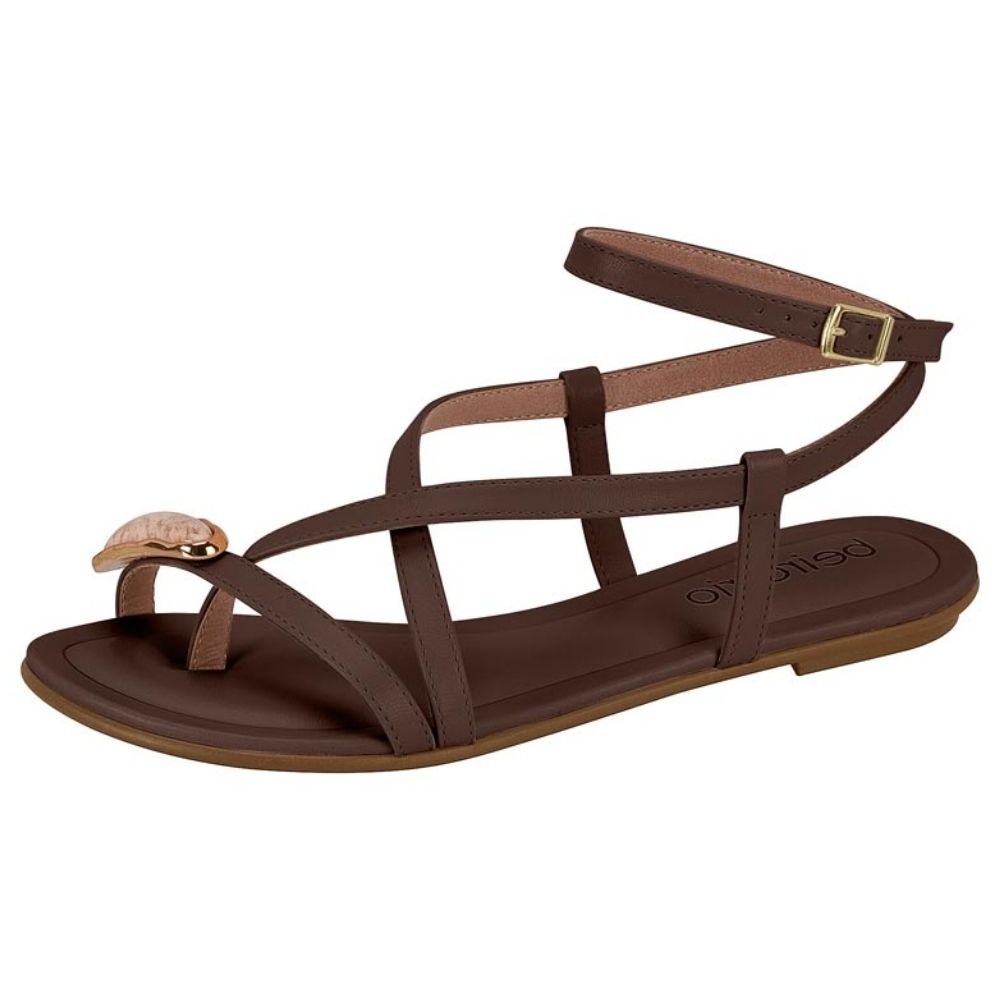 Sandália Rasteira Feminina Conhaque Beira Rio 8367.875 Marrom 2