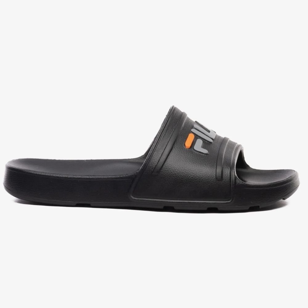 Chinelo Masculino Sleek Slide Preto Cinza Laranja Fila F01SD00010-7229
