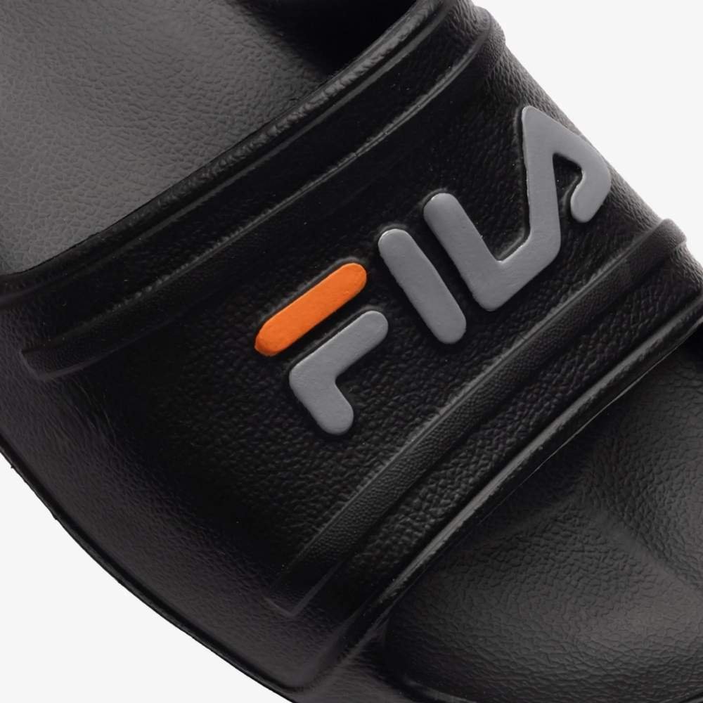 Chinelo Masculino Sleek Slide Preto Cinza Laranja Fila F01SD00010-7229 Preto 2