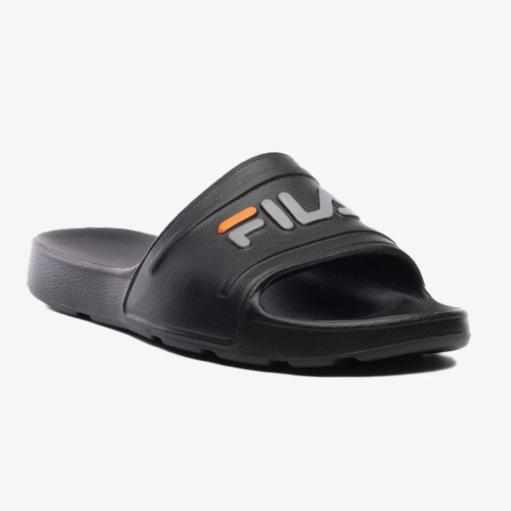 Chinelo Masculino Sleek Slide Preto Cinza Laranja Fila F01SD00010-7229 Preto 4
