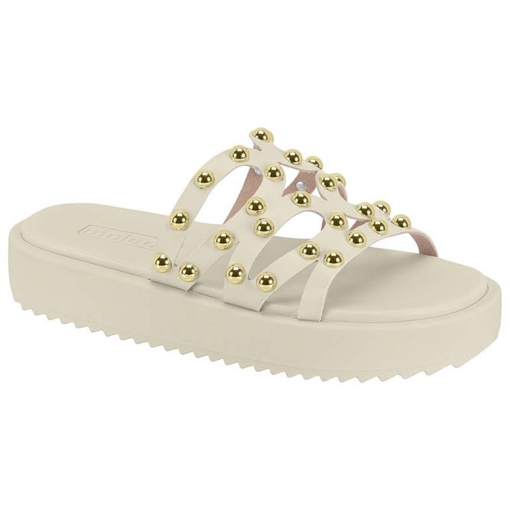 Chinelo Feminino Flatform Branco Off Moleca 5489.121
