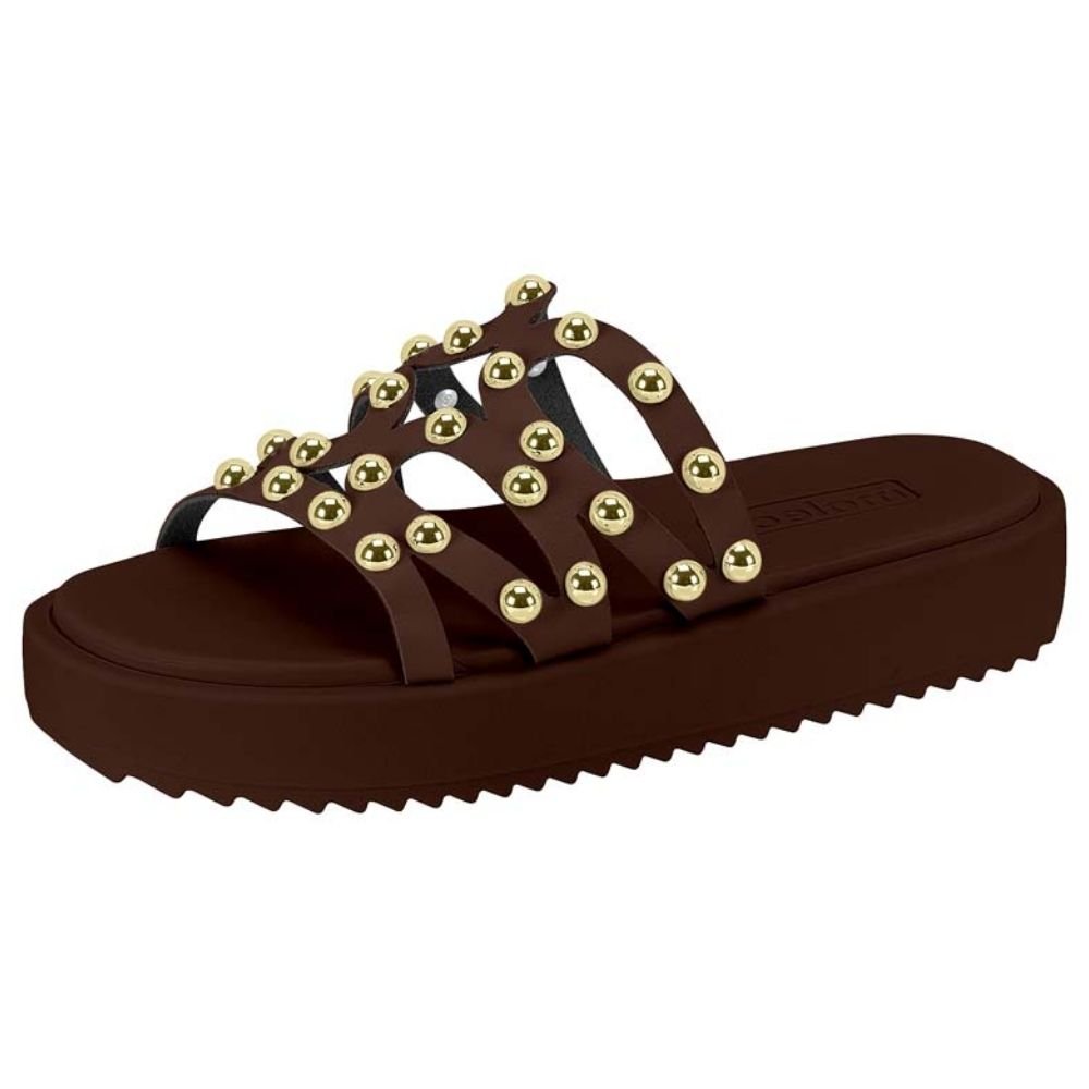 Chinelo Feminino Flatform Chocolate Moleca 5489.121 Marrom 2