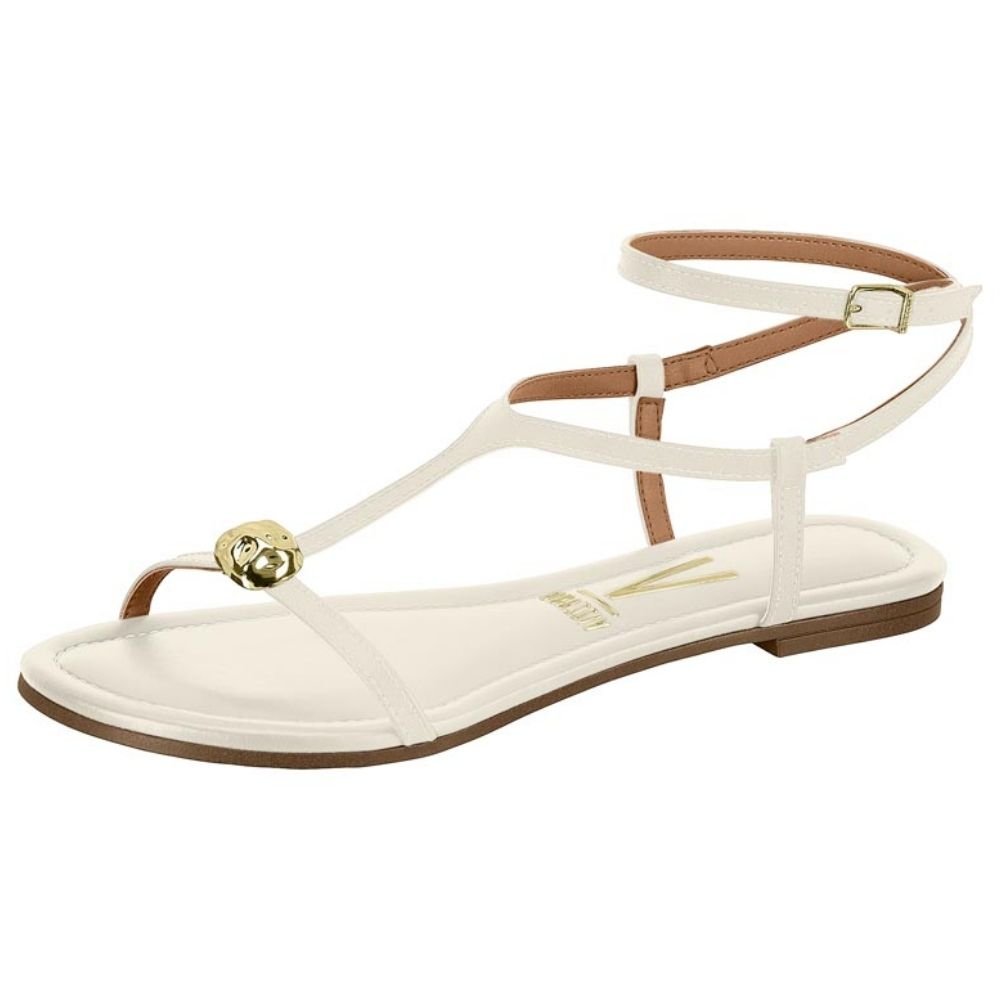 Sandália Rasteira Feminina Pelica Branco Off Vizzano 6235.1711 Branco 2