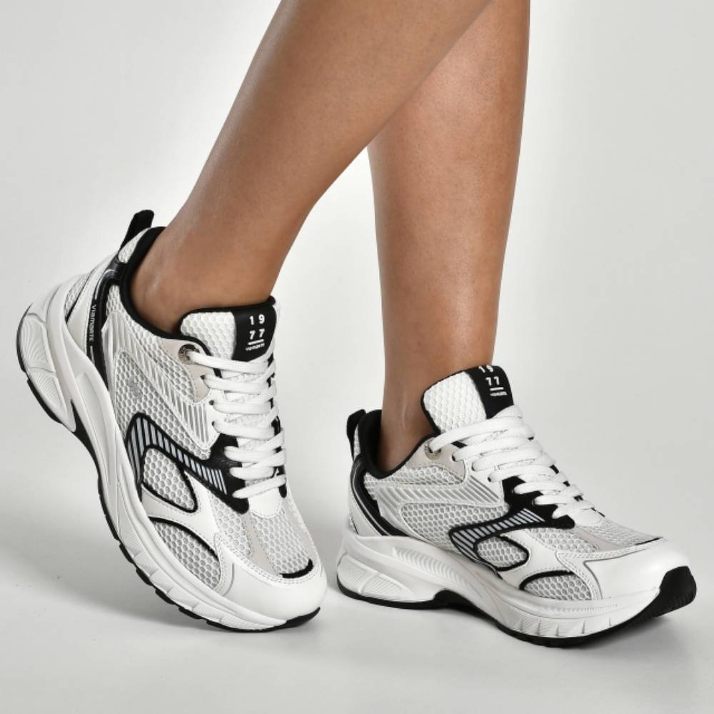 Tênis Casual Feminino Preto Multi Via Marte 240-010-01 Branco 2