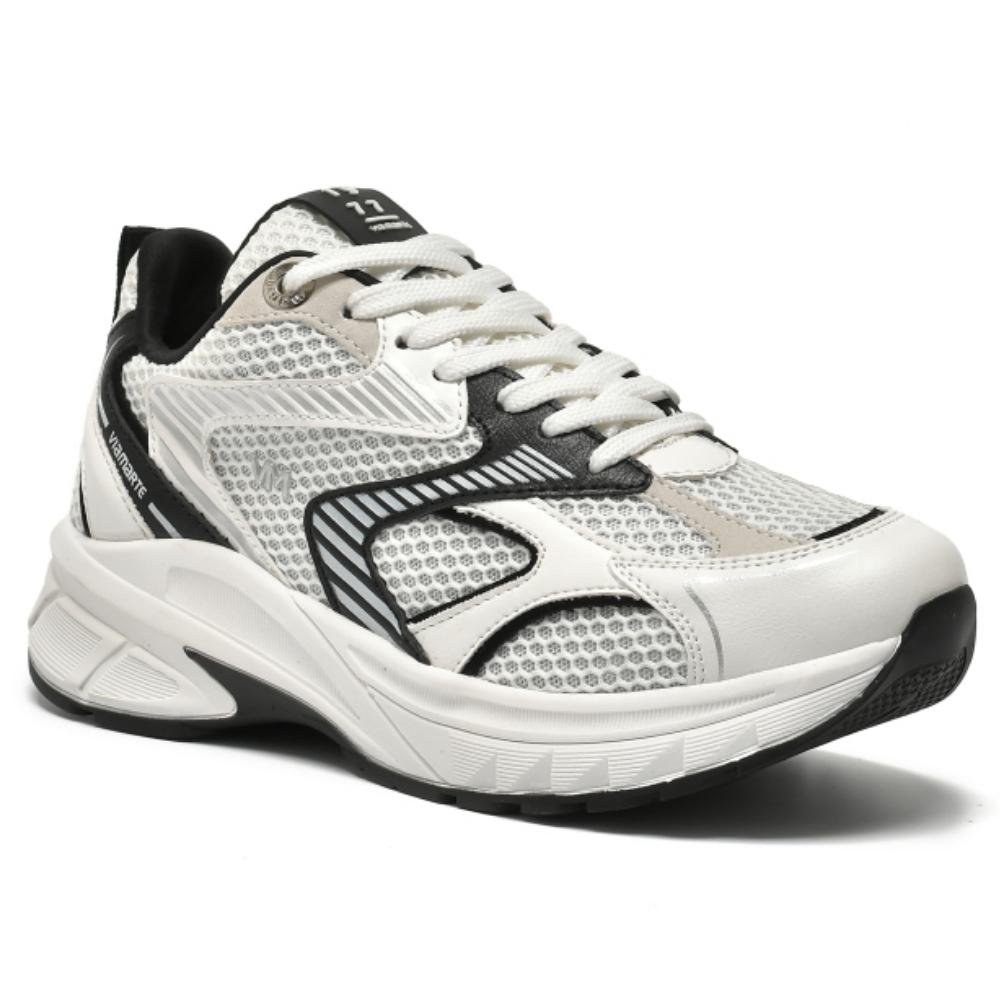 Tênis Casual Feminino Preto Multi Via Marte 240-010-01 Branco 3