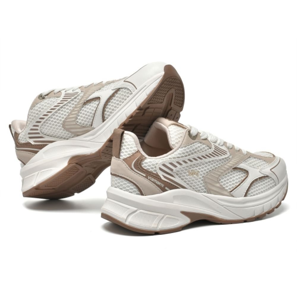 Tênis Casual Feminino Toffee Multi Via Marte 240-010-08 Branco 4