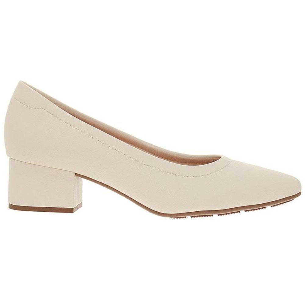 Scarpin Feminino Salto Bloco Branco Off Modare 7340.123 Branco 2