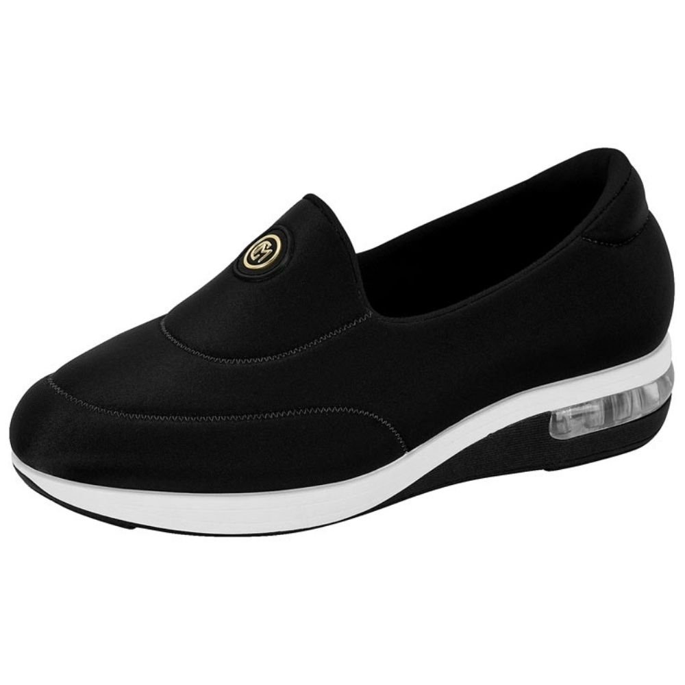 Tênis Casual Feminino Gel Tech Preto Dourado Modare 7320.239 Preto 2