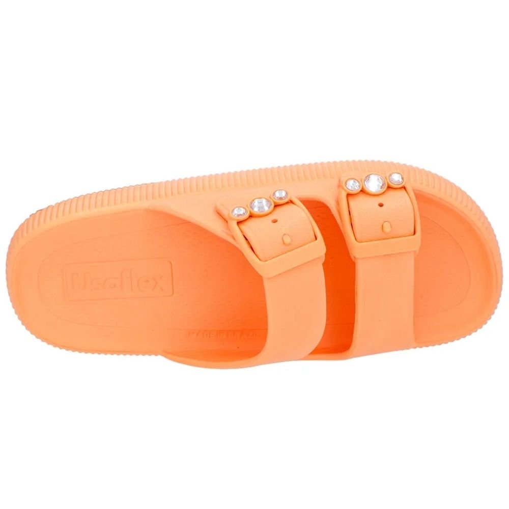 Chinelo Slide Poofy Plataforma EVA Melão Usaflex AL4401 Laranja 3