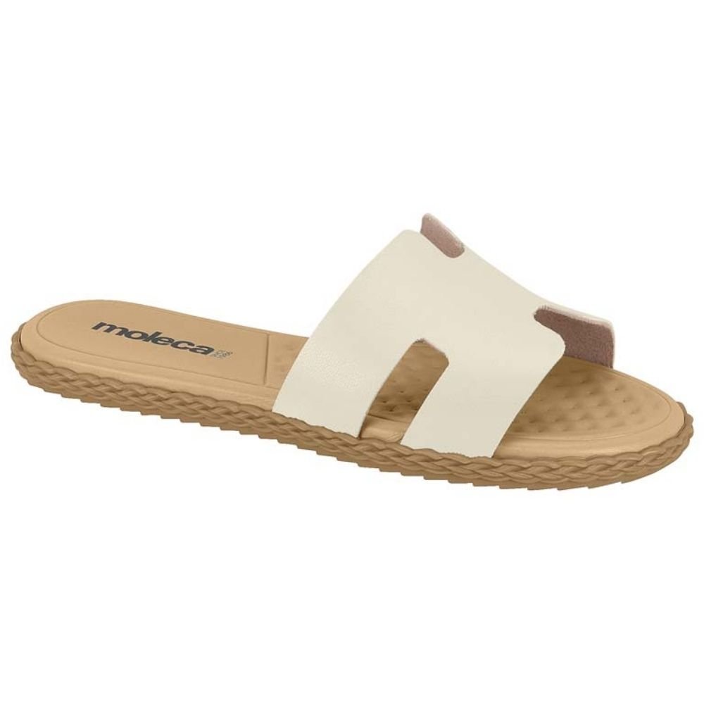 Chinelo Feminino Napa Branco Off Moleca 5452.253