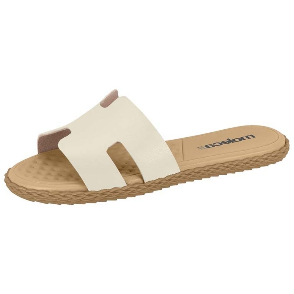 Chinelo Feminino Napa Branco Off Moleca 5452.253 Bege 2