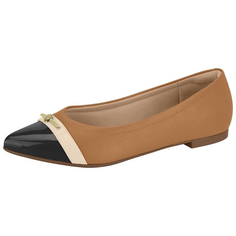 Sapatilha Feminina Camel Preto Creme Modare 7334.244 Marrom 2