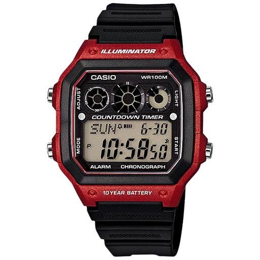 Relógio Casio Masculino AE-1300WH-4AV Preto/Vermelho 1