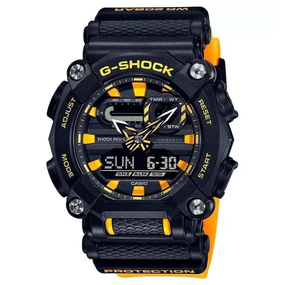 Relógio Casio G-Shock Masculino GA-900A-1A9DR. Preto/Amarelo 1