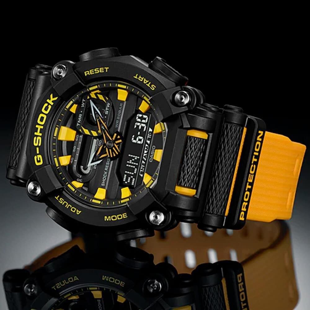Relógio Casio G-Shock Masculino GA-900A-1A9DR. Preto/Amarelo 4