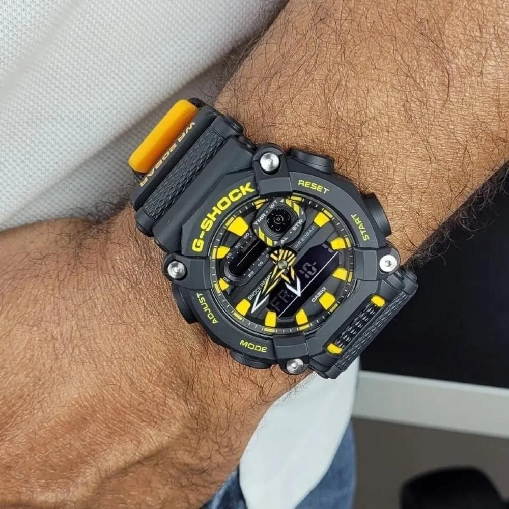 Relógio Casio G-Shock Masculino GA-900A-1A9DR. Preto/Amarelo 5