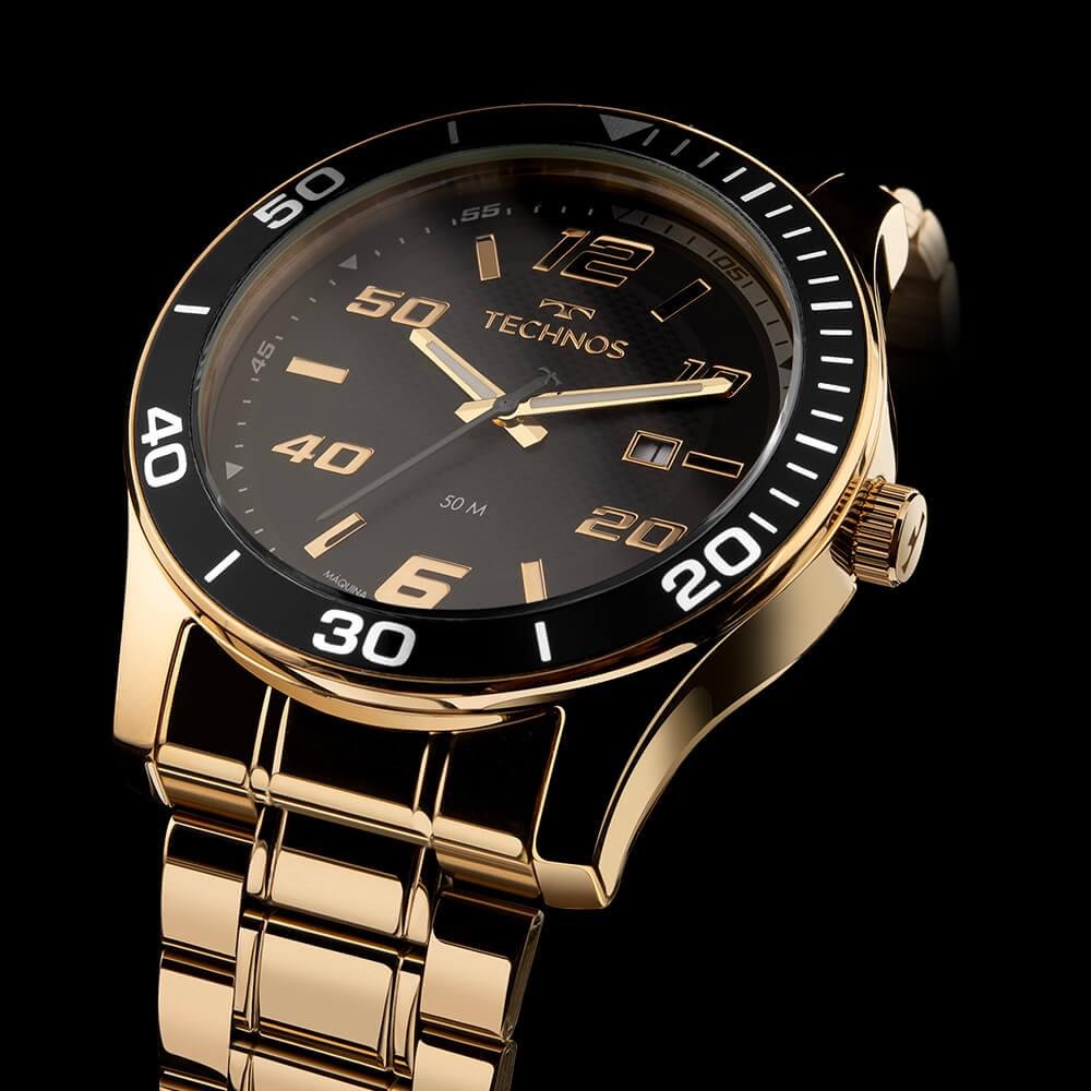 Relógio Technos Masculino Performance Racer 2115TWB/1P Dourado 4