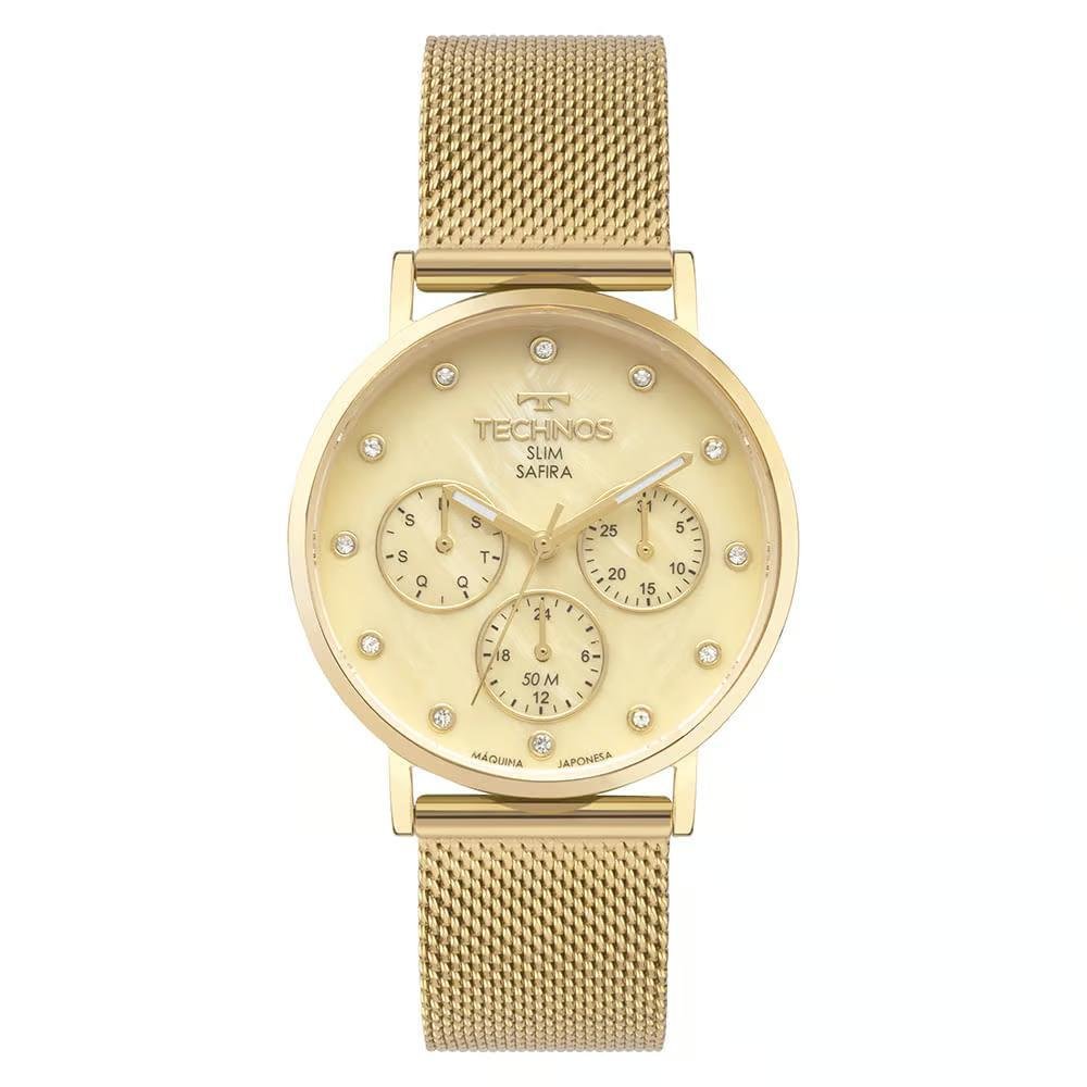 Relógio Technos Feminino Slim 6P29AMA/1D - Safira Dourado 1