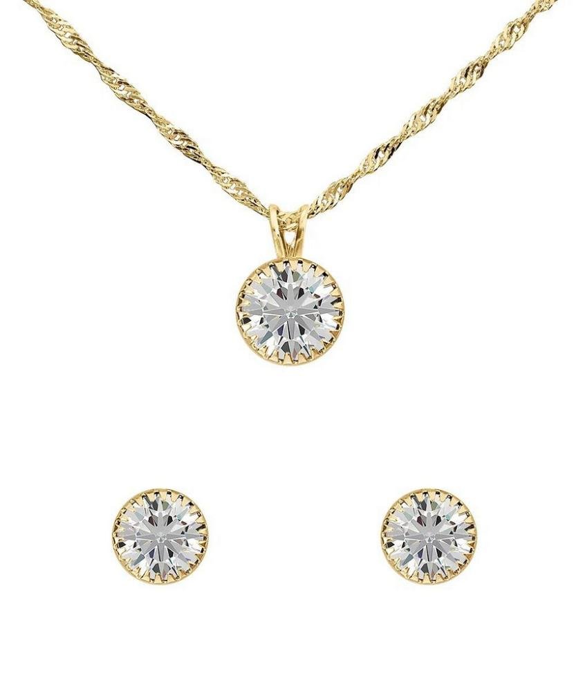 Kit Relógio Champion Elegance Feminino CN25903W com Colar e Brincos Dourado 3