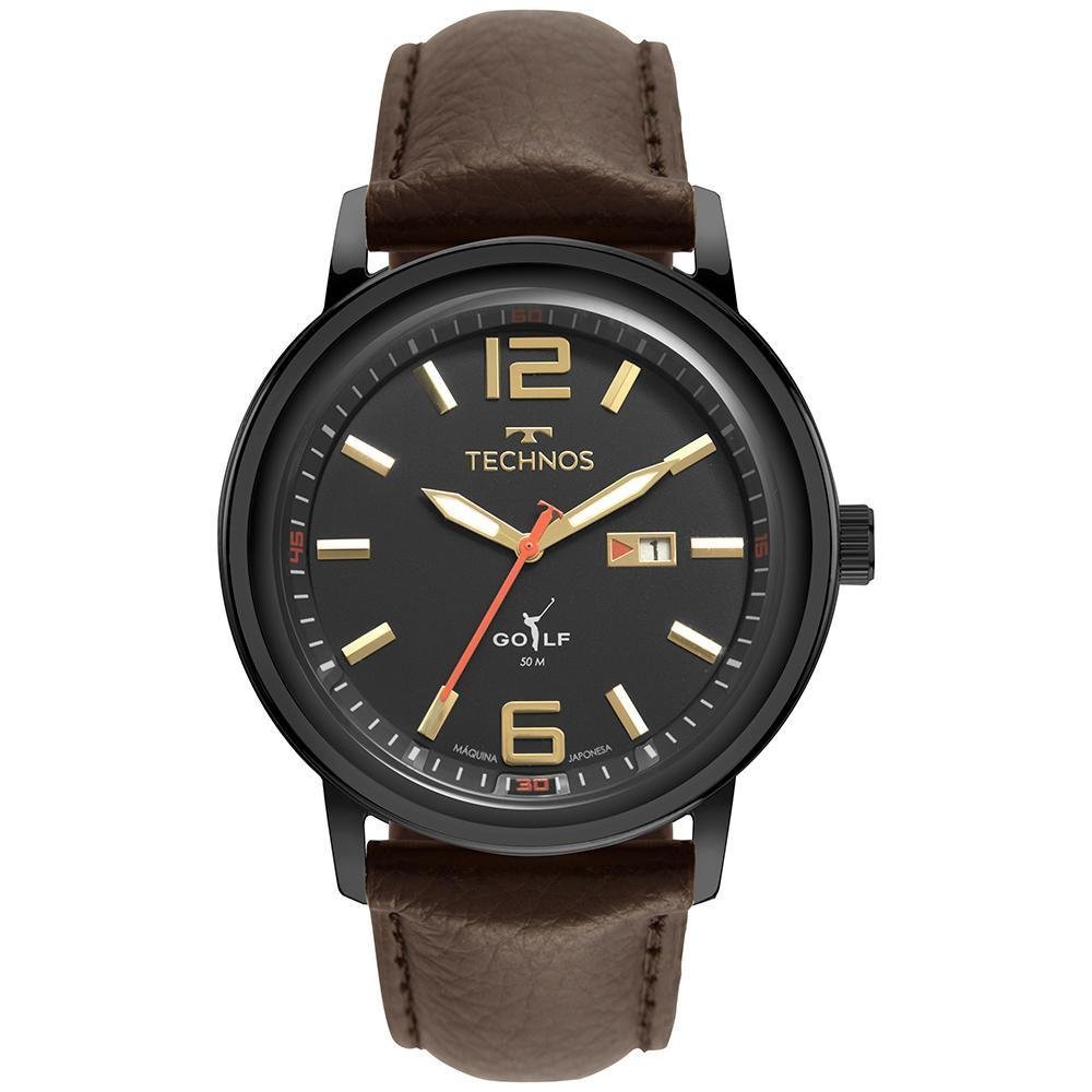 Relógio Technos Masculino Golf Preto - 2115TXU/0X Marrom 1