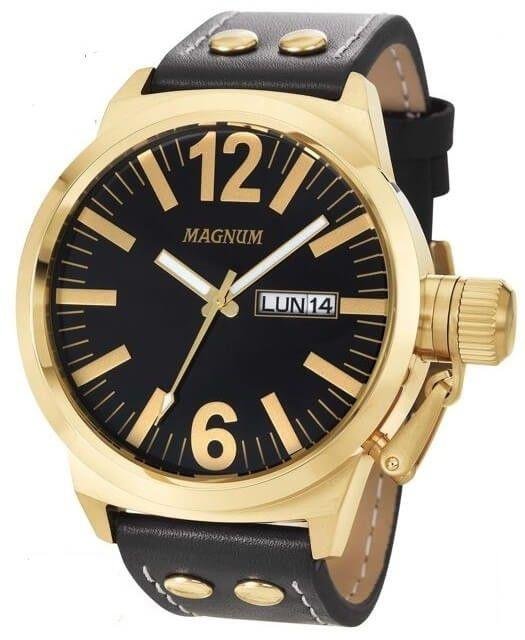 Relógio Magnum Masculino MA31524U Preto/Dourado 1