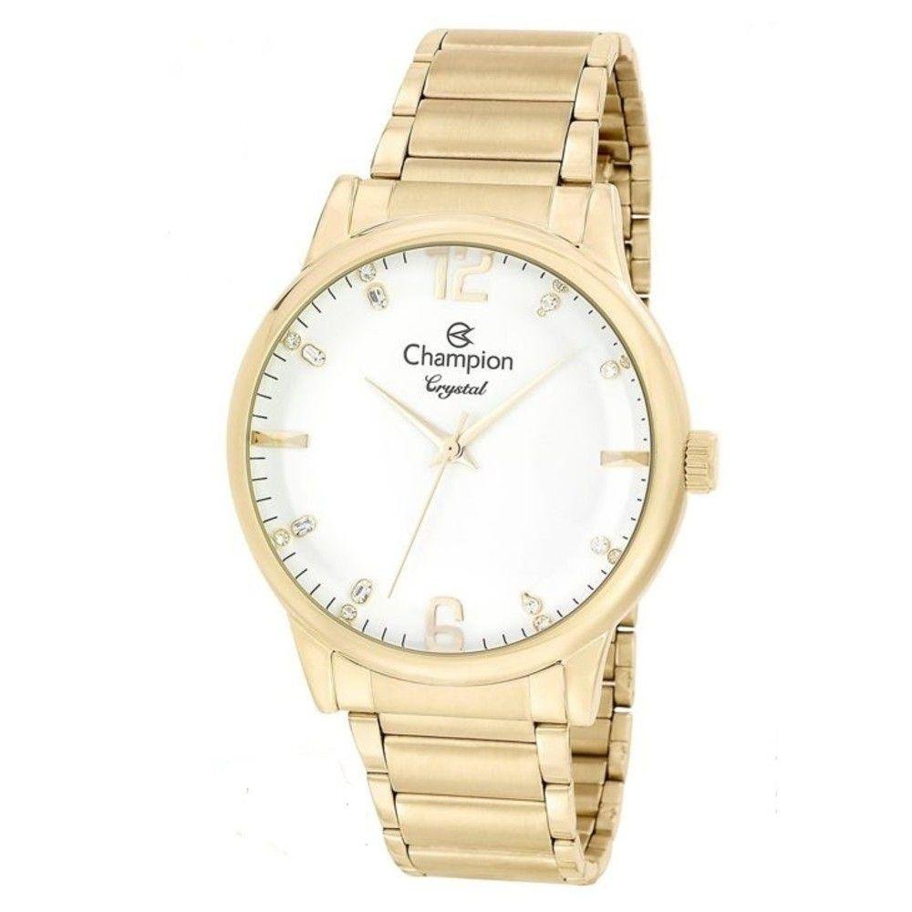 Kit Relógio Champion Feminino CN25529W com Colar e Brincos Dourado 2