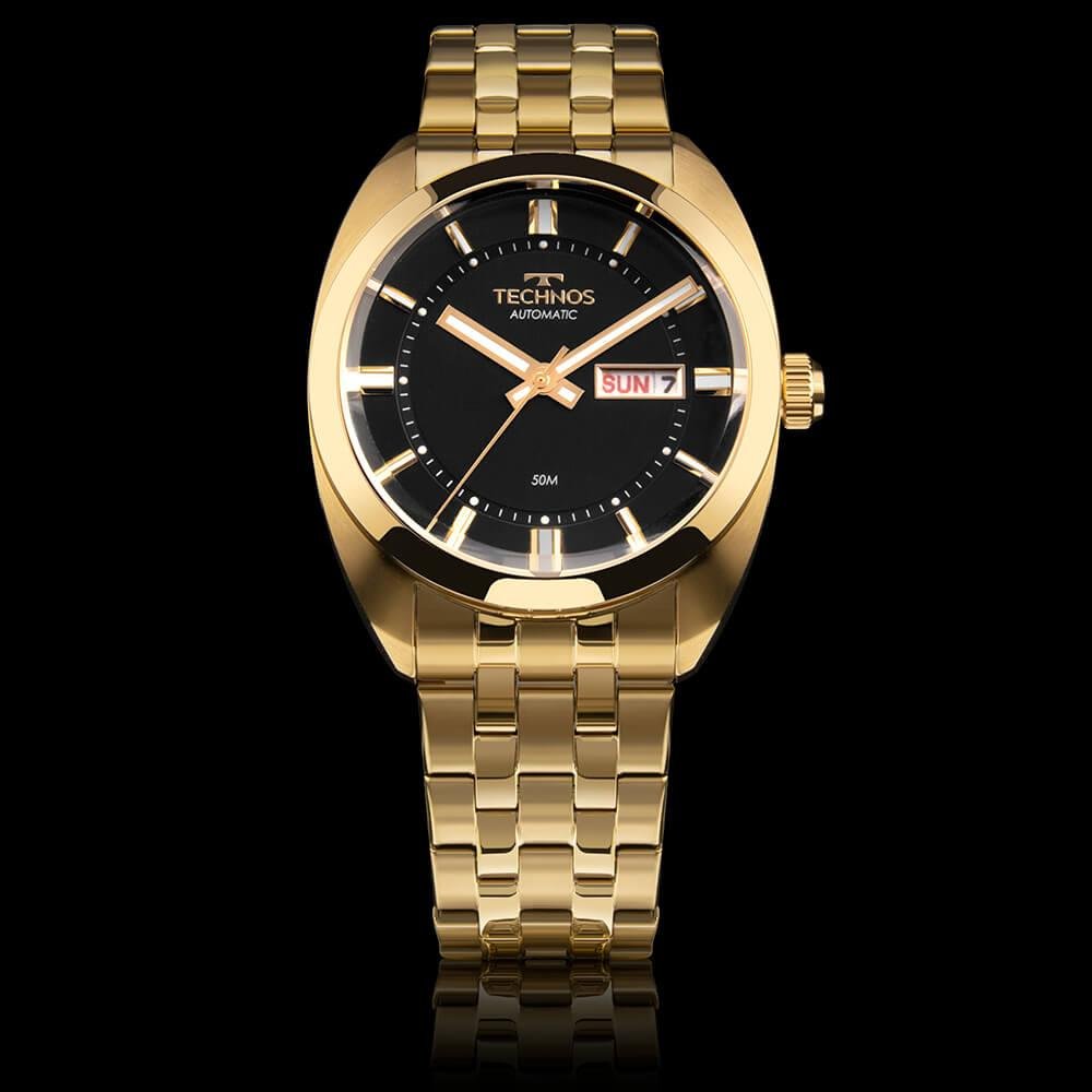 Relógio Technos Masculino Automatico 8205OR/1P Dourado 4