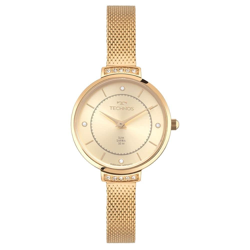 Relógio Technos Feminino Slim VJ20AB/1X - Safira Dourado 4