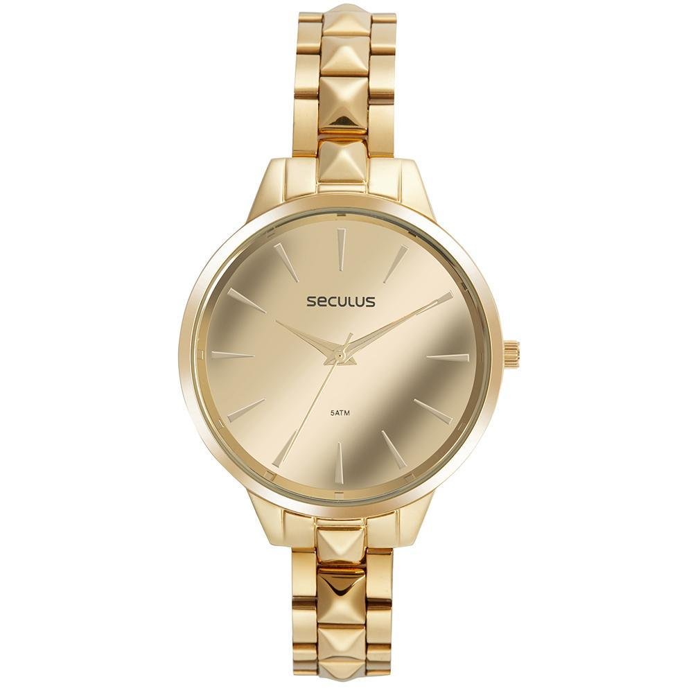 Relógio Feminino Seculus Espelhado Dourado 77168LPSVDS1 Dourado 1