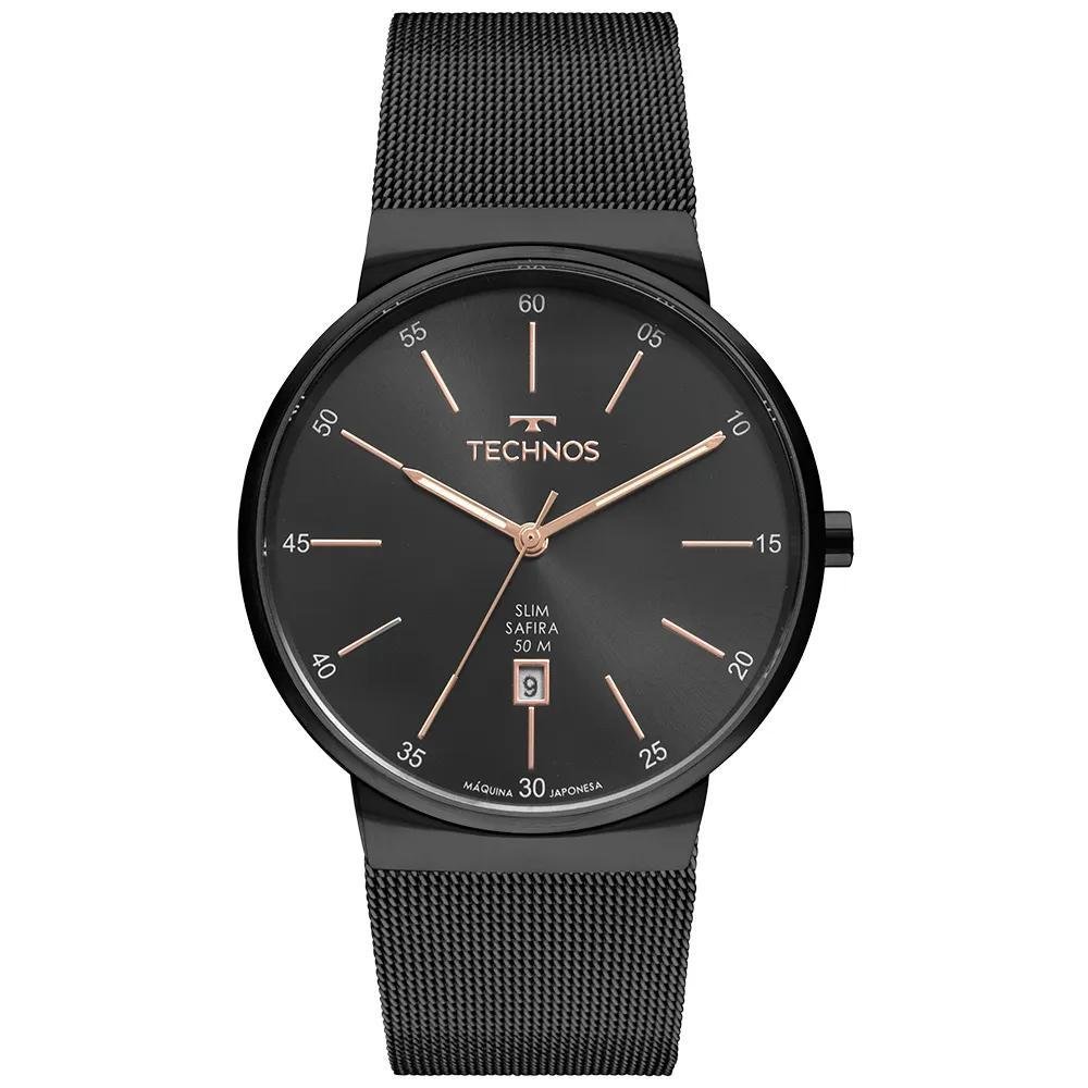 Relógio Technos Masculino Slim safira GM12AG/1P