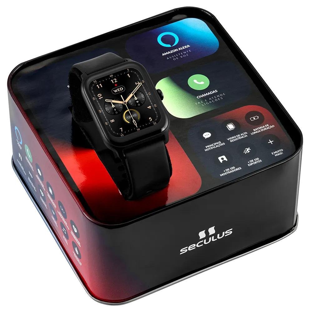 Relógio Smartwatch Seculus Unissex Preto Alexa 31000M0SVNV1 Preto 2