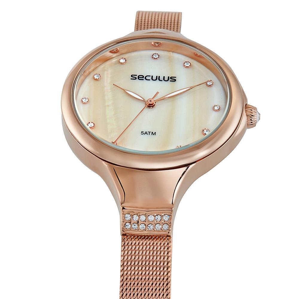Relógio Seculus Feminino 77174LPSVRS3 Dourado 4