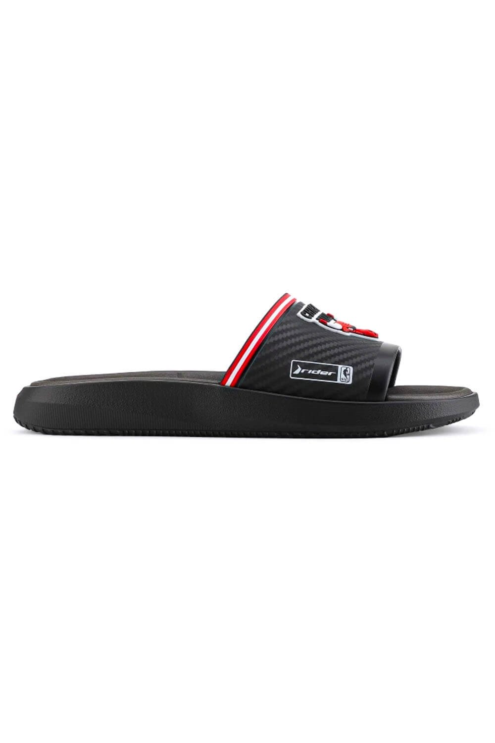 Chinelo Slide Masculino Rider Block Chicago Bulls Preto