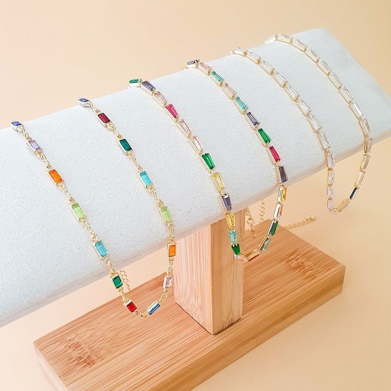 Colar Choker Elos Retangulares Semijoia Banho Ouro Dourado 2