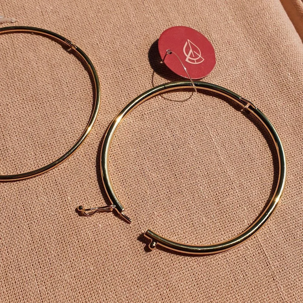 Bracelete Tubo Com Fecho Semijoia Banhada a Ouro Dourado 4