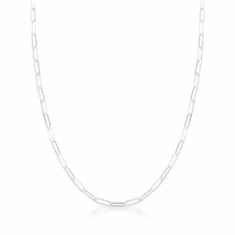 Colar Choker Elos Retangulares Semijoia Banho Prata Prata 1