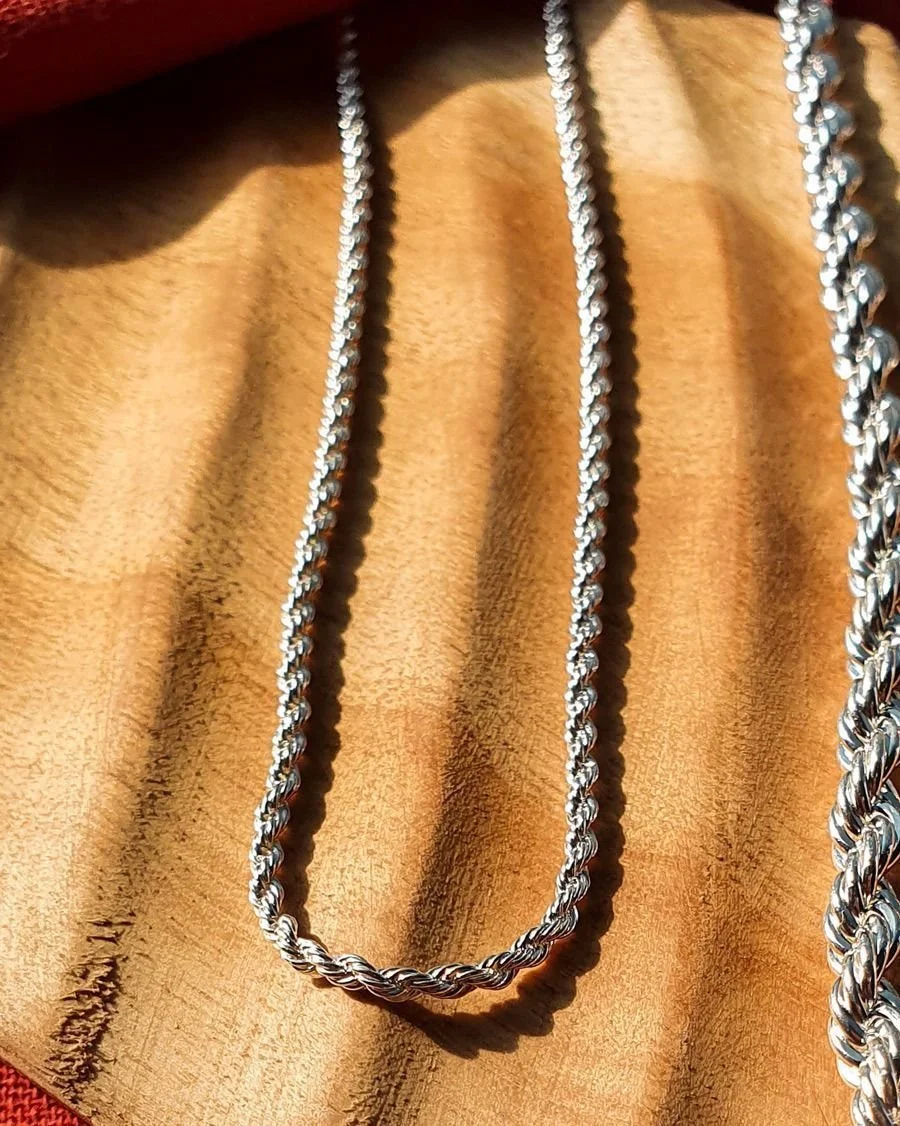 Colar Cordão Baiano Fino 2mm Semijoia Banhada a Prata Prata 2