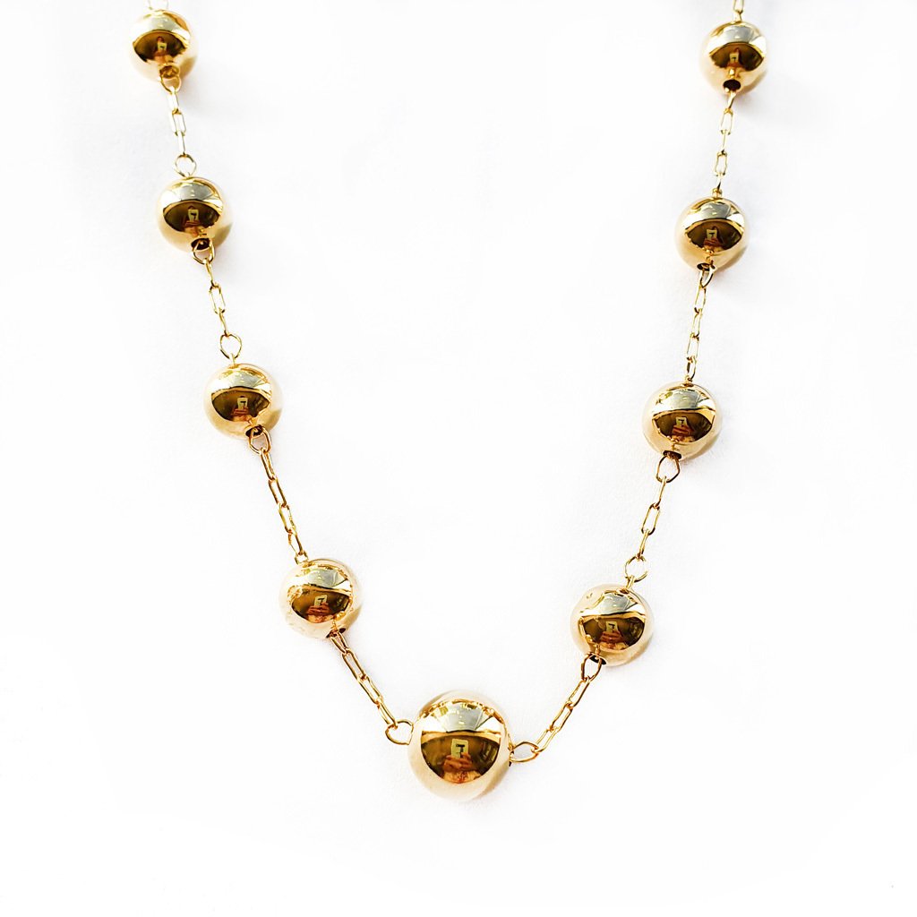 Colar 45 cm Bolas Degrade Semijoia Banho Ouro Dourado 1