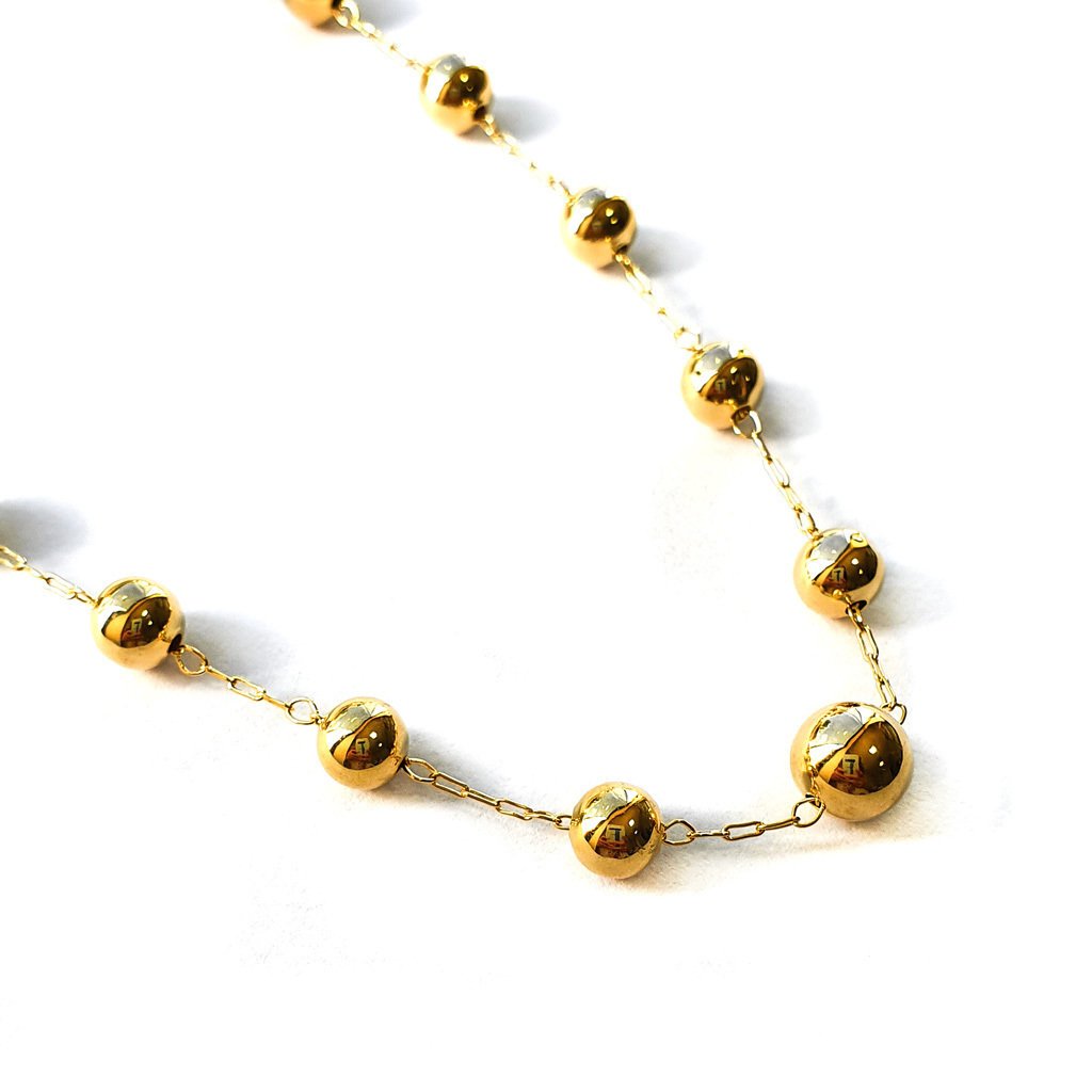 Colar 45 cm Bolas Degrade Semijoia Banho Ouro Dourado 3