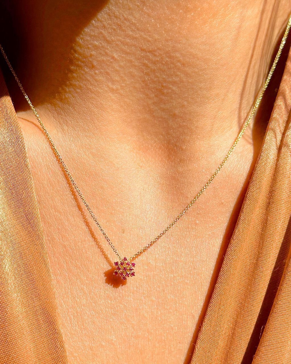Conjunto Semijoia Colar e Brinco Chuveiro Zircônias Vermelho Vermelho 2