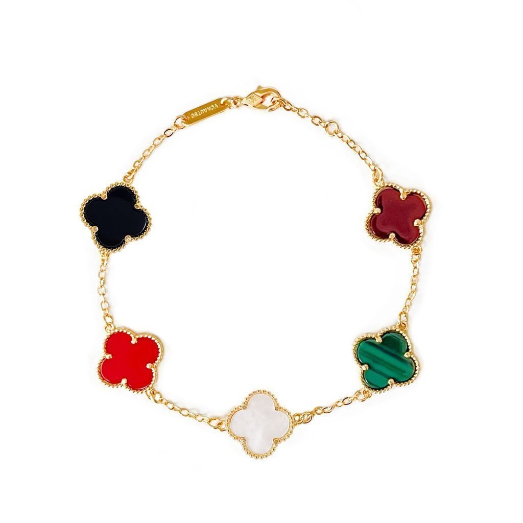 Pulseira Trevos Dupla Face Semijoia Multicolor