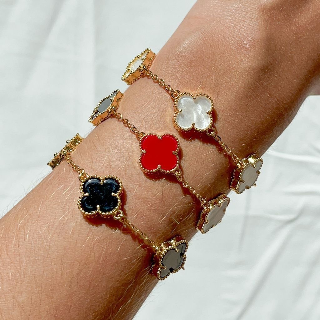 Pulseira Trevos Dupla Face Semijoia Multicolor Multicores 2