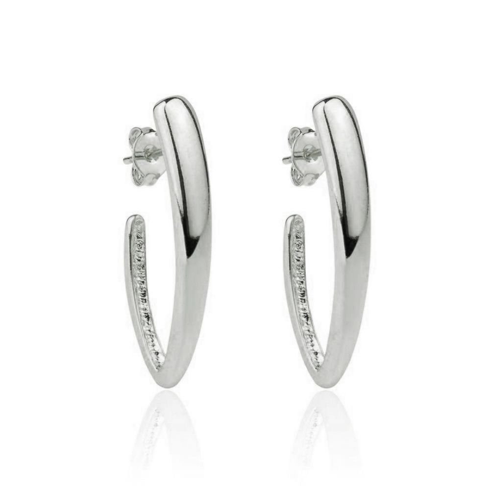 Brinco Argola Anzol Lisa Semijoia Banhada Prata 2