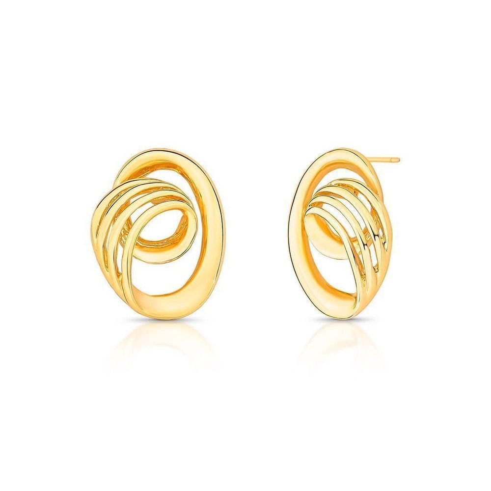 Brinco Orgânico Semijoia Banhado a Ouro Dourado 1