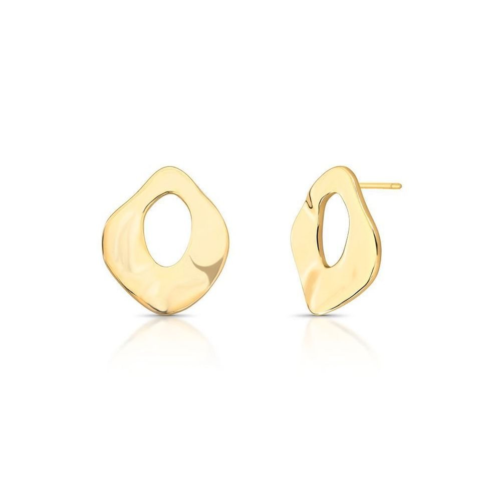 Brinco Liso Orgânico Vazado Semijoia